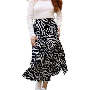 Pink Martini Zebra Maxi Skirt Black & White Size XS